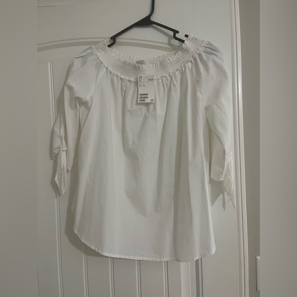 H&M off the shoulder white top